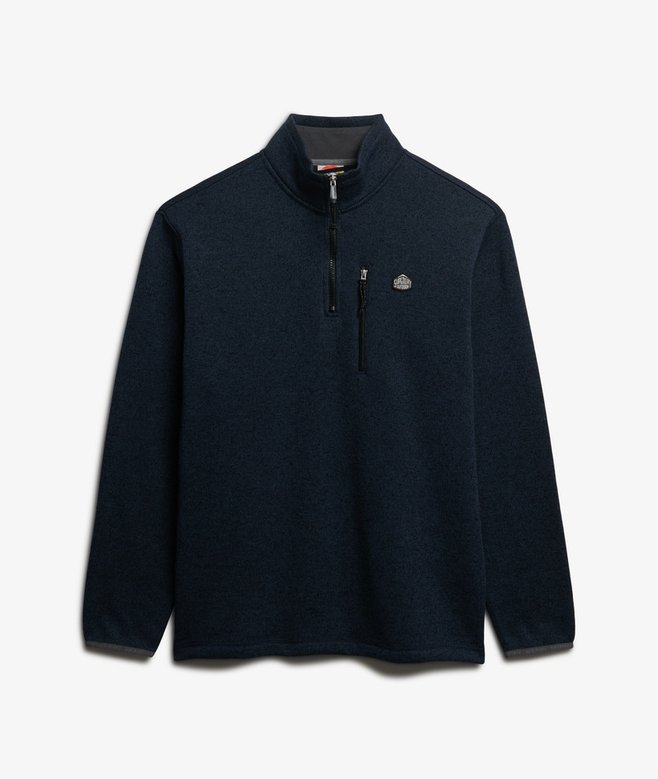SUPERDRY STORM FLEECE 1/2 JUMPER - NAVY