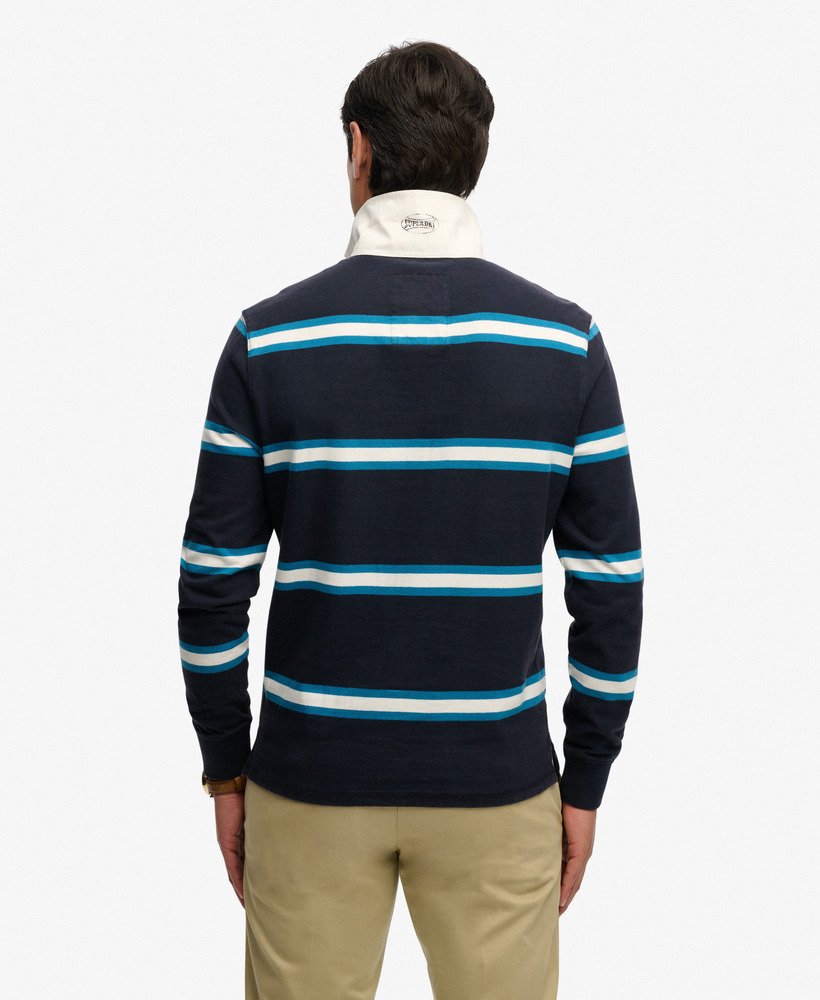 SUPERDRY VIN ATHLETIC STRIPE RUGBY - NAVY