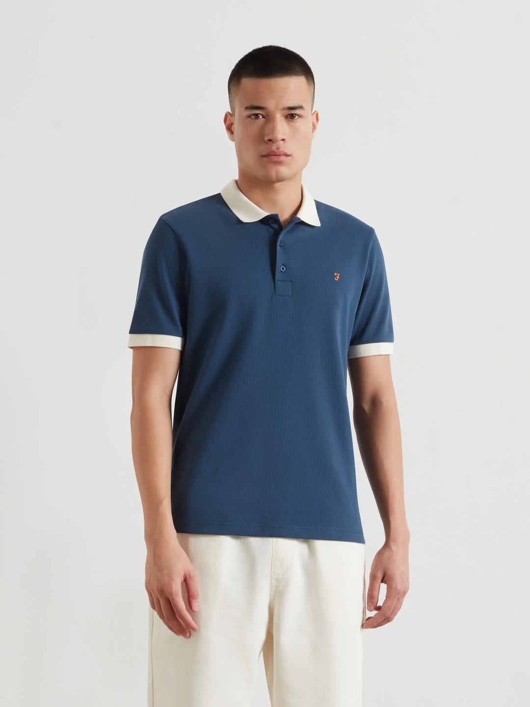 FARAH CLEMENT SS TEXTURED - AEGEAN BLUE