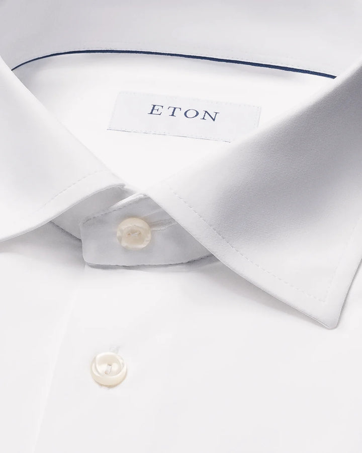 ETON SEMI-SOLID FOUR-WAY STRETCH SHIRT 00 WHITE