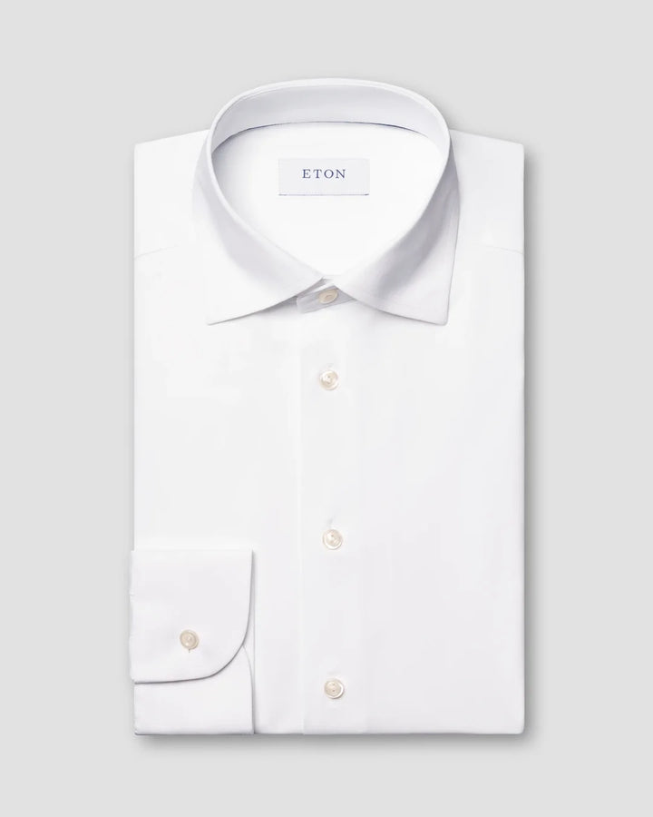 ETON SEMI-SOLID FOUR-WAY STRETCH SHIRT 00 WHITE