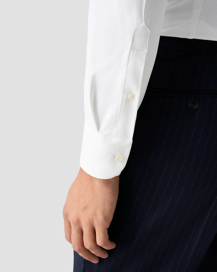 ETON SEMI-SOLID FOUR-WAY STRETCH SHIRT 00 WHITE