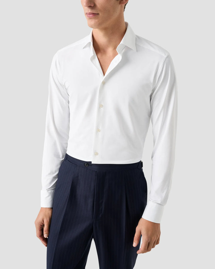 ETON SEMI-SOLID FOUR-WAY STRETCH SHIRT 00 WHITE