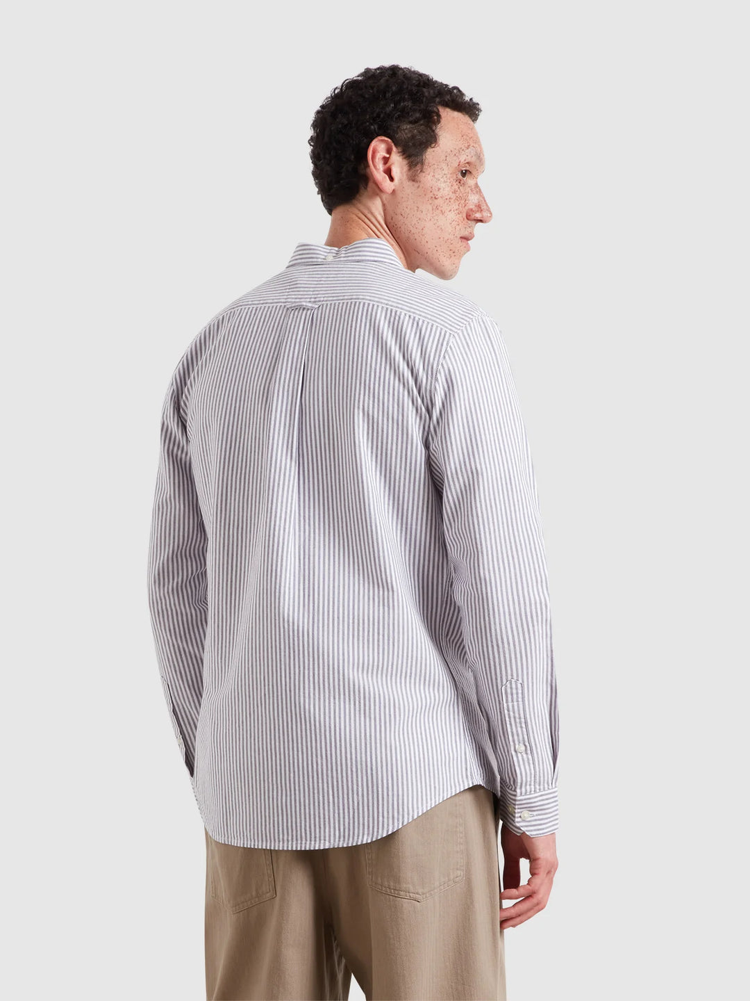 FARAH BREWER STRIPE LS SHIRT - DEEP PURPLE