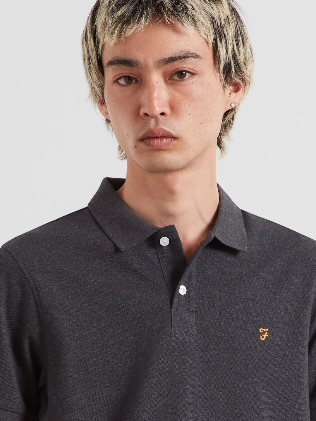 FARAH CUNNINGHAM SS POLO - WASHED BLACK