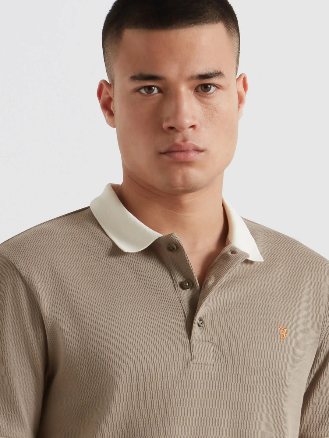 FARAH CLEMENT SS TEXTURED - STONE GREY