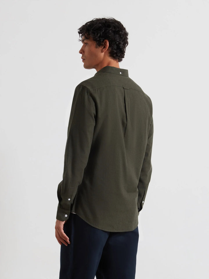 FARAH MILNERS LS PLAIN SHIRT - EVERGREEN