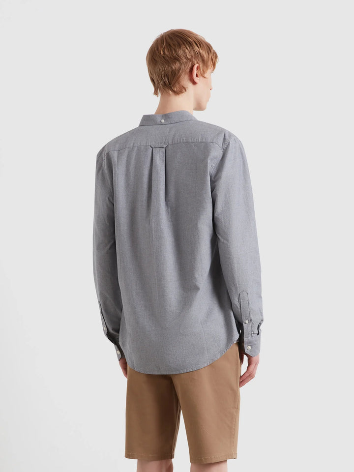 FARAH BREWER LS - WHITE/TRUE NAVY