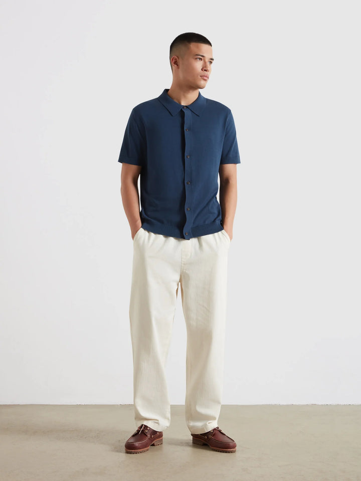 FARAH POPLAR KNITTED SS POLO - AEGEAN BLUE