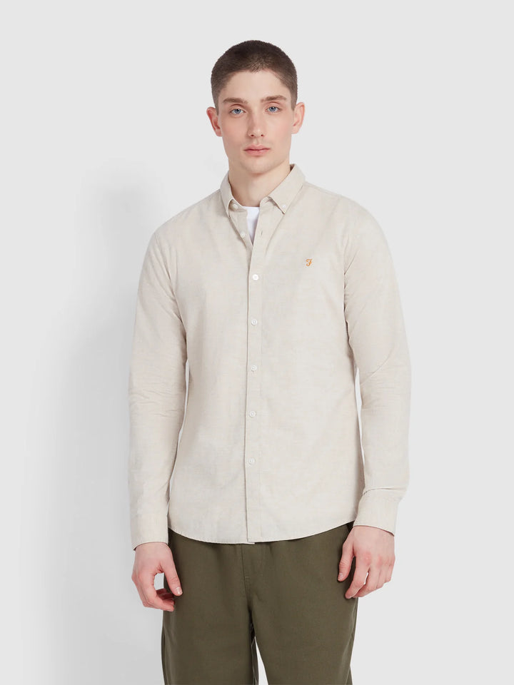 FARAH STEEN LS BD - HAZELNUT MARL