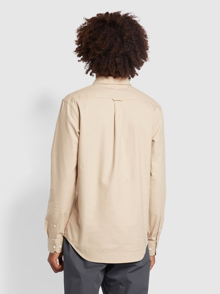 FARAH BREWER LS SHIRT - STRAW BEIGE