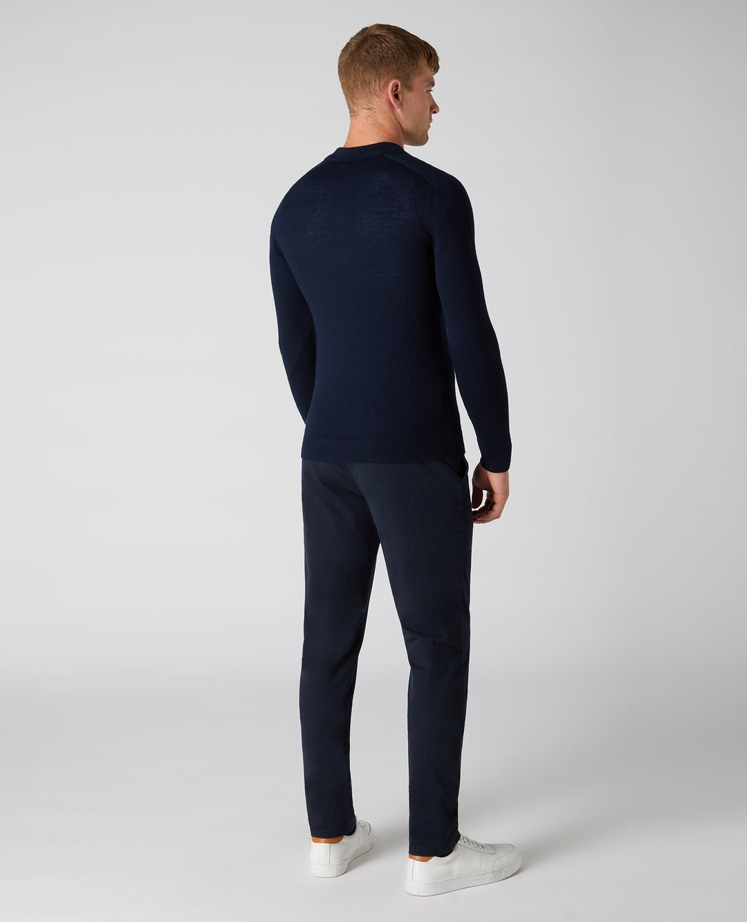 REMUS LS KNITTED POLO - NAVY