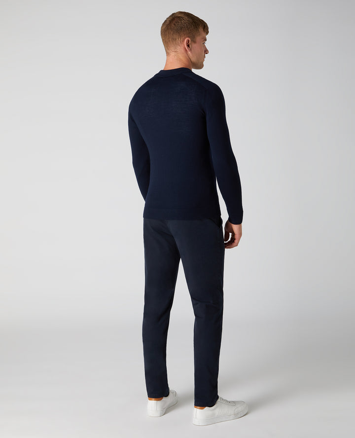 REMUS LS KNITTED POLO - NAVY