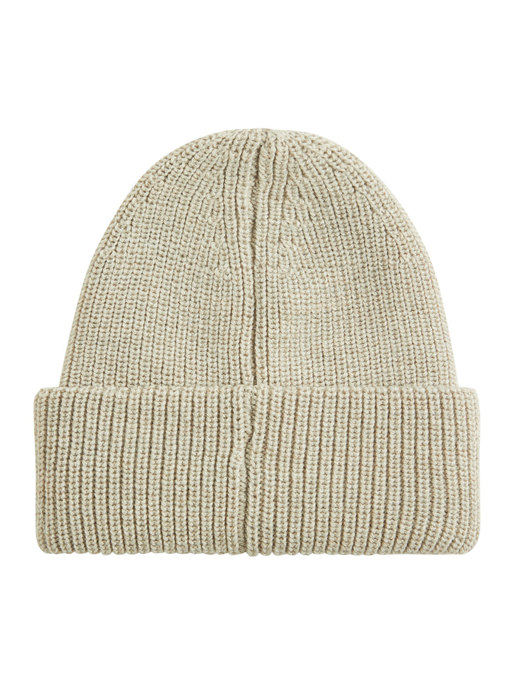 CKJ MONOLOGO PATCH BEANIE - EGGSHELL