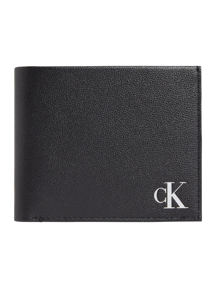 CK MONO SILVER BIFOLD W/COIN - BLACK