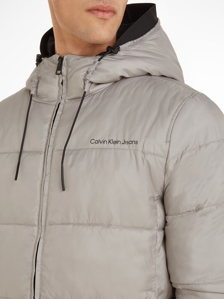 CKJ LOGO TAPE LW PADDED JACKET - GREY