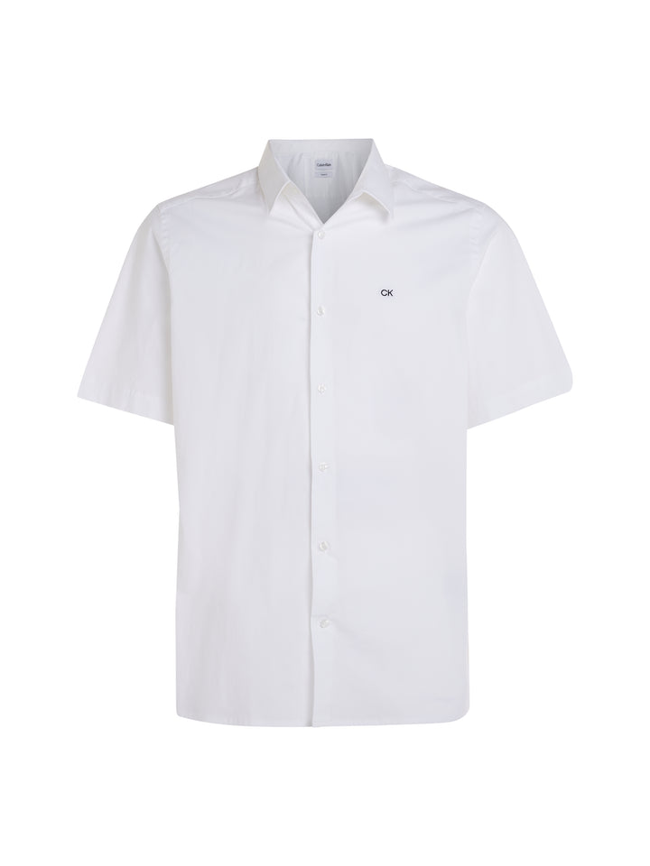 CK STRETCH POPLIN S/S REG SHIRT - WHITE