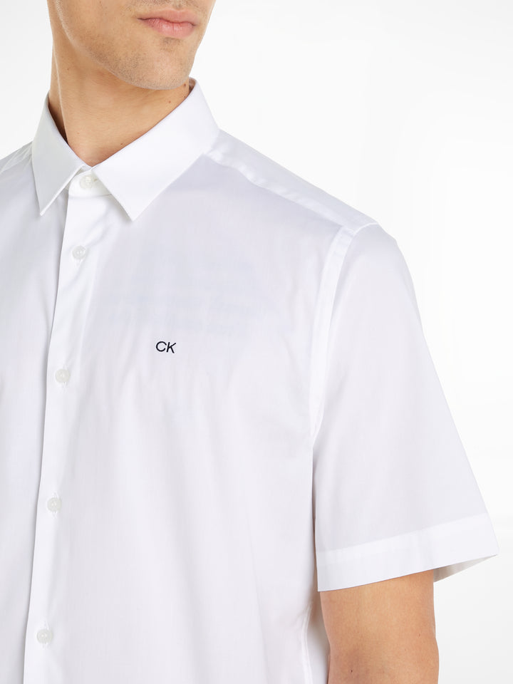 CK STRETCH POPLIN S/S REG SHIRT - WHITE