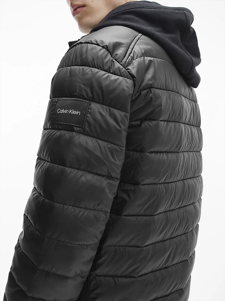 CK RECYCLED SIDE LOGO JACKET - BLACK