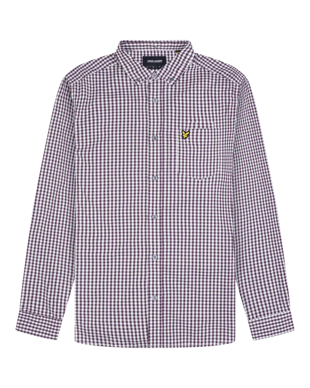 LYLE & SCOTT GINGHAM SHIRT - BURGUNDY