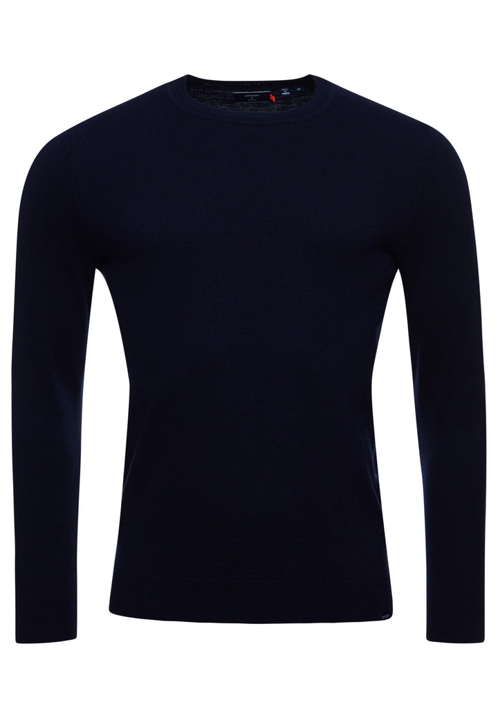 SUPERDRY VIN COTTON CREW - NAVY MARL