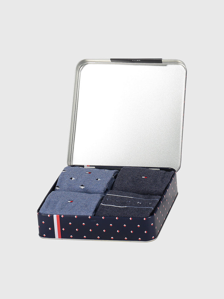 TH 4 PACK SOCK TIN GIFTBOX - JEANS