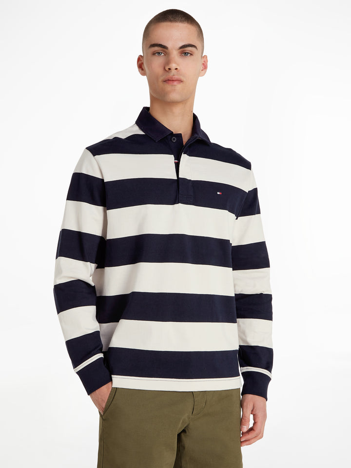 TH NEW PREP STRIPE RUGBY - NAVY/WHITE