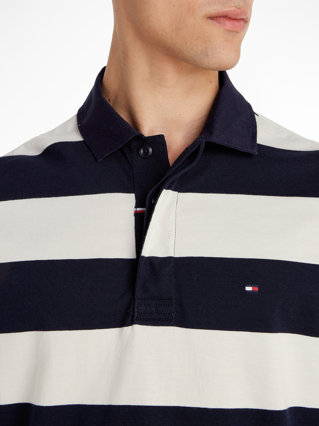 TH NEW PREP STRIPE RUGBY - NAVY/WHITE