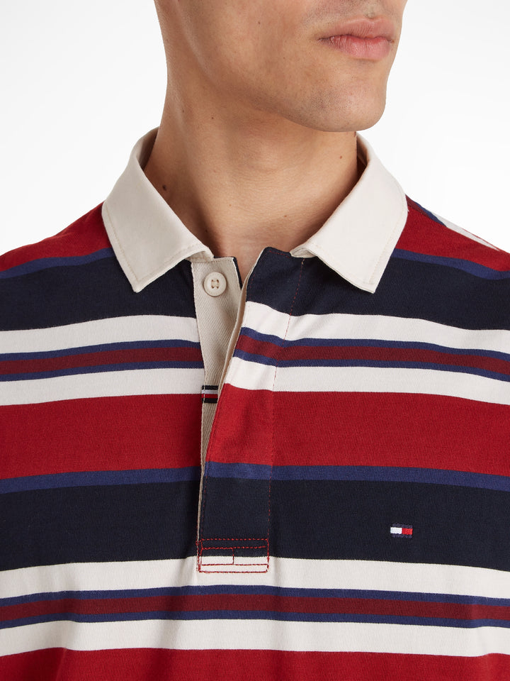 TH NEW PREP STRIPE RUGBY - RED/MULTI