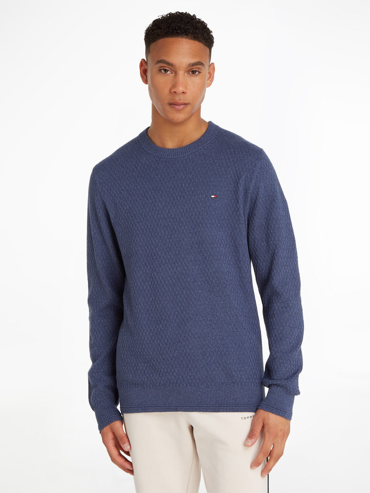 TH CROSS STRUCTURE CREW NECK - INDIGO