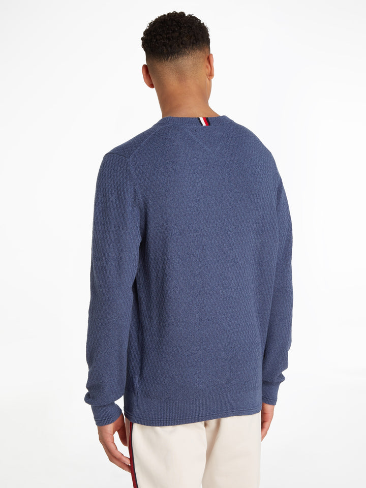 TH CROSS STRUCTURE CREW NECK - INDIGO