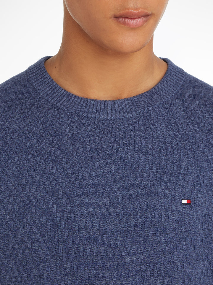 TH CROSS STRUCTURE CREW NECK - INDIGO