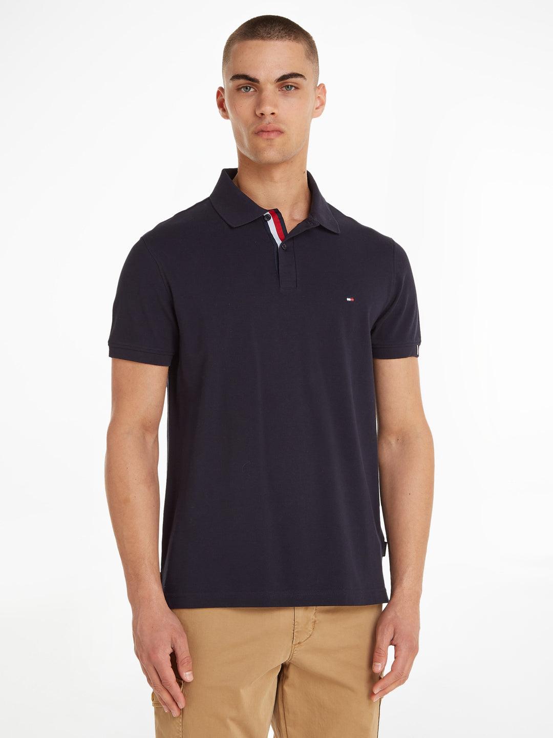 TH RWB TAPE PLACKET REG POLO - NAVY