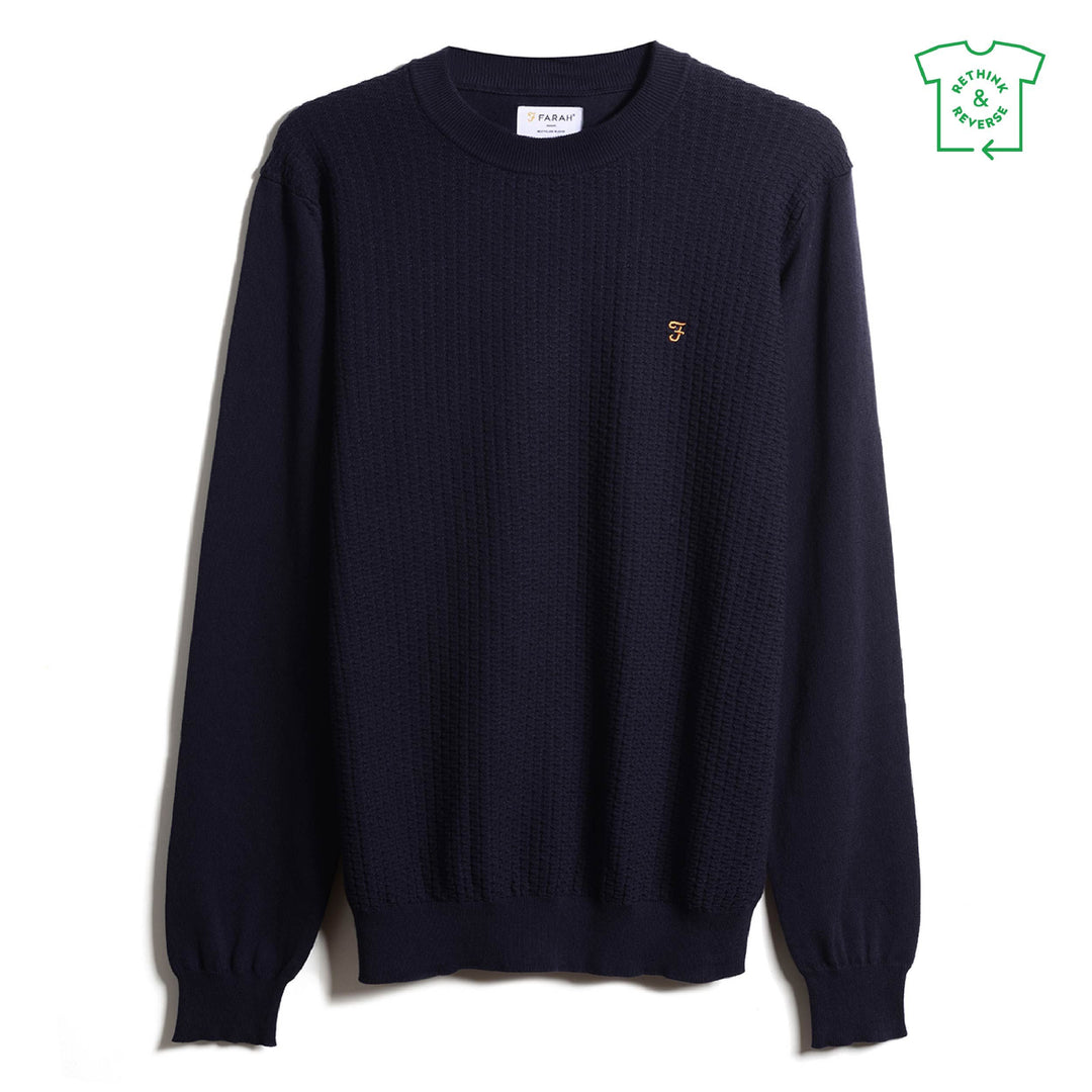 FARAH KIRKLEY TEXTURED LS - NAVY