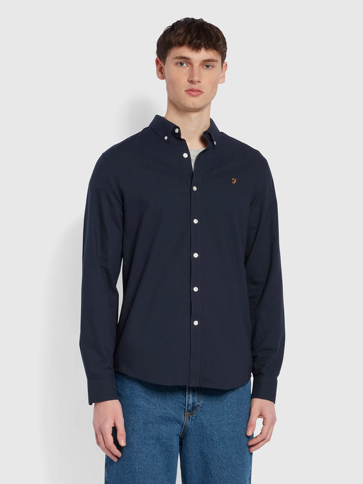 FARAH BREWER LS SHIRT - NAVY