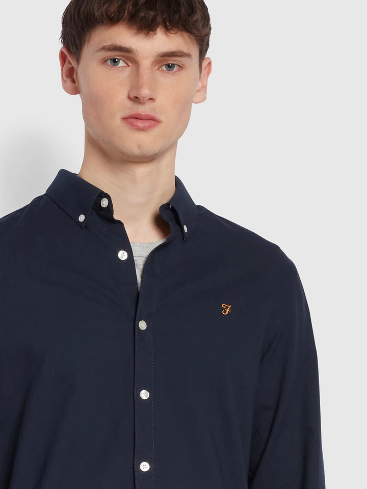 FARAH BREWER LS SHIRT - NAVY