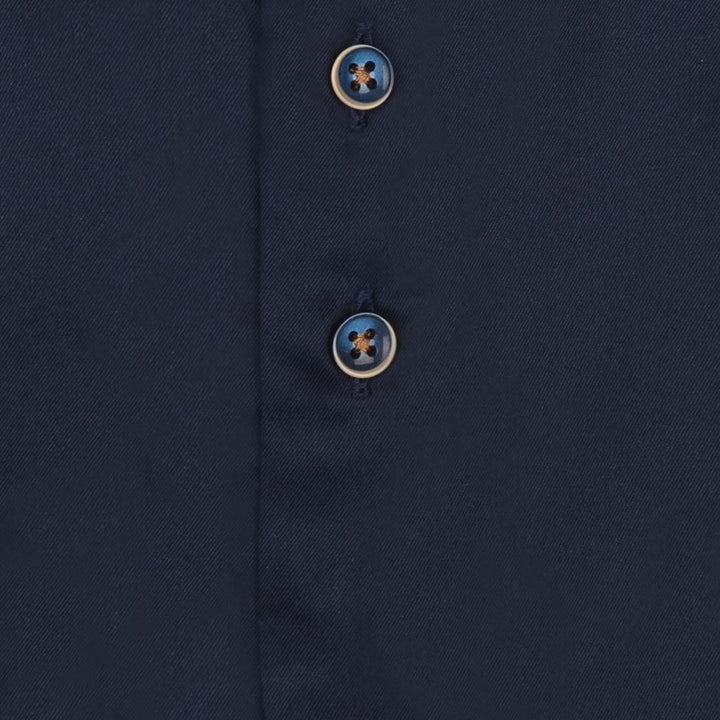 R2 HIDDEN BUTTON DOWN SHIRT - NAVY