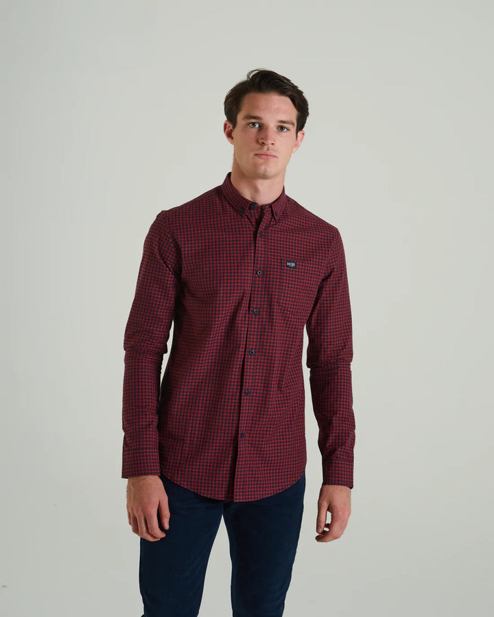 DIESEL COLTRANE L/S SHIRT - RED OXIDE