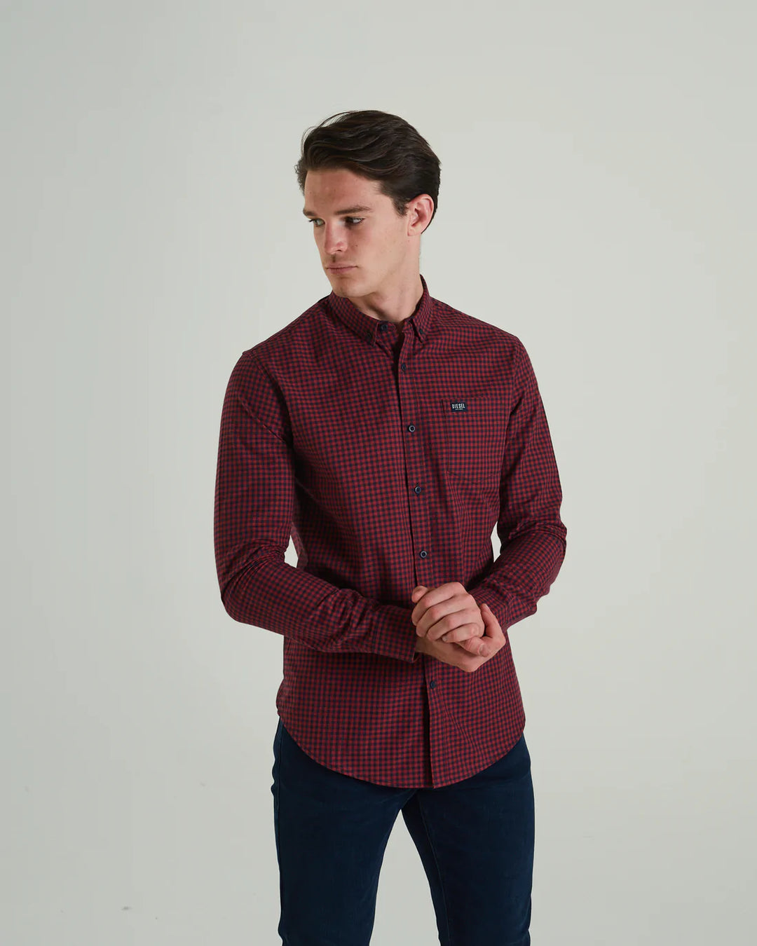 DIESEL COLTRANE L/S SHIRT - RED OXIDE