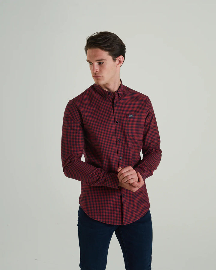 DIESEL COLTRANE L/S SHIRT - RED OXIDE