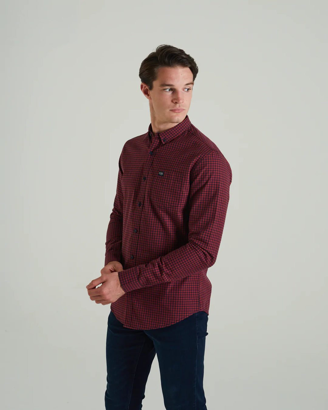 DIESEL COLTRANE L/S SHIRT - RED OXIDE