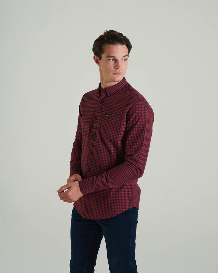 DIESEL COLTRANE L/S SHIRT - RED OXIDE