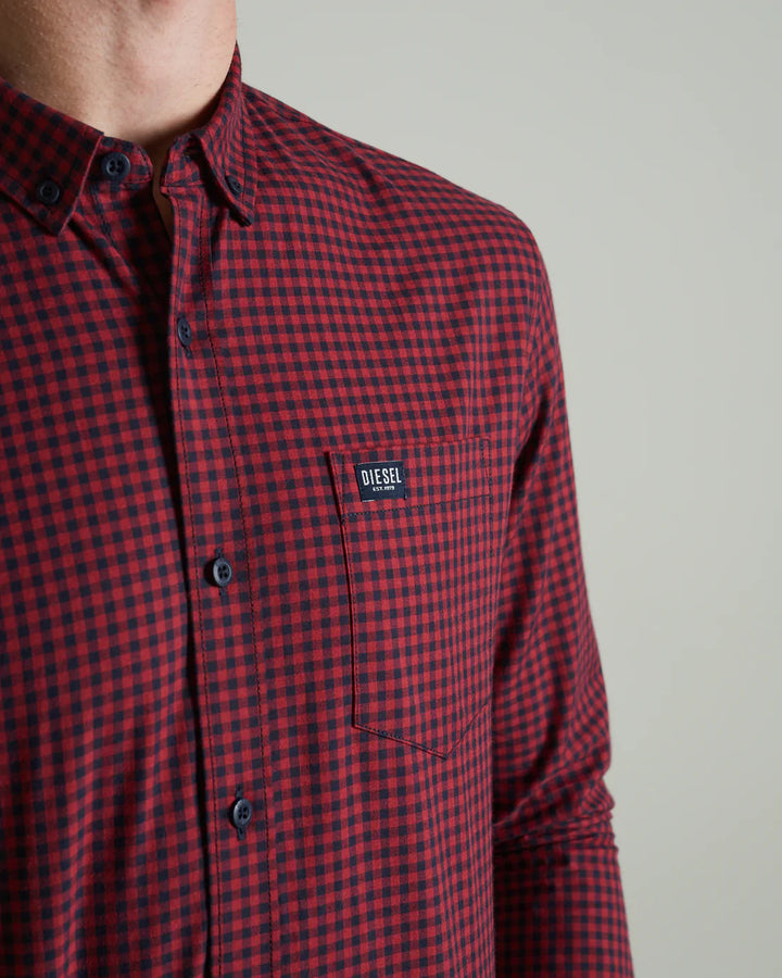 DIESEL COLTRANE L/S SHIRT - RED OXIDE