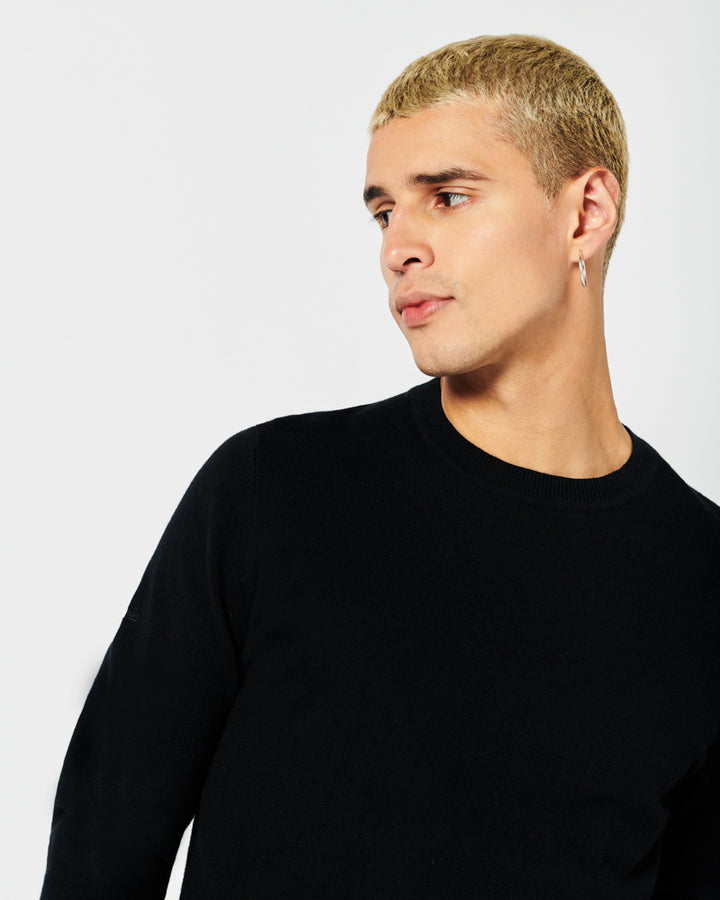 SUPERDRY VIN COTTON CREW - BLACK