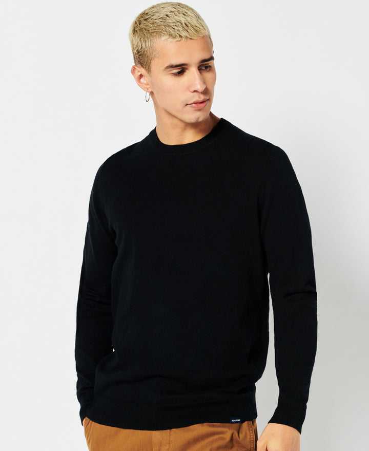 SUPERDRY VIN COTTON CREW - BLACK