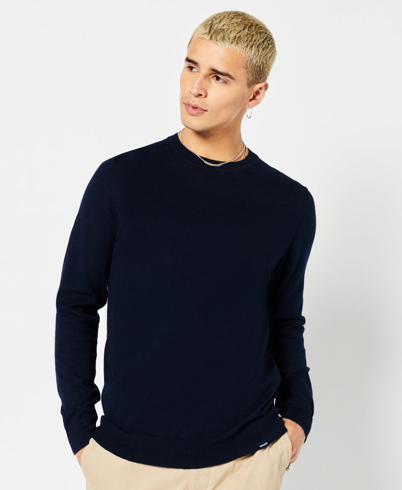 SUPERDRY VIN COTTON CREW - NAVY MARL