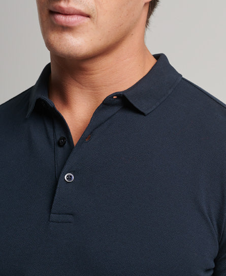 SUPERDRY STUDIOS L/S PIQUE POLO - NAVY